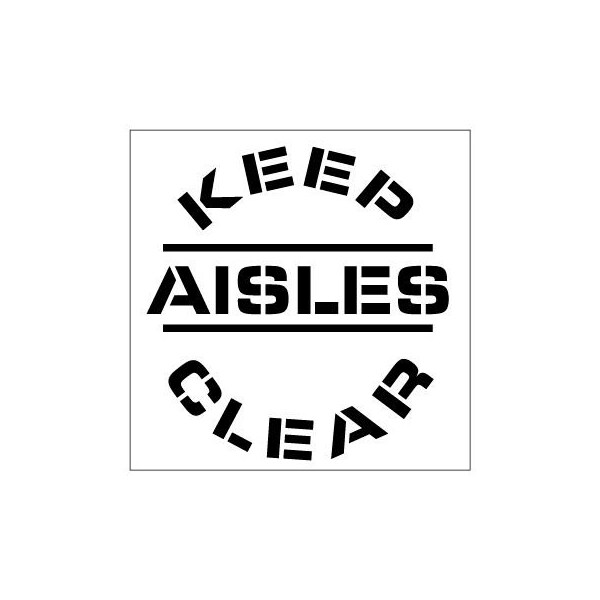 National Marker Co Plant Marking Stencil 20x20 - Keep Aisle Clear PMS212 - main